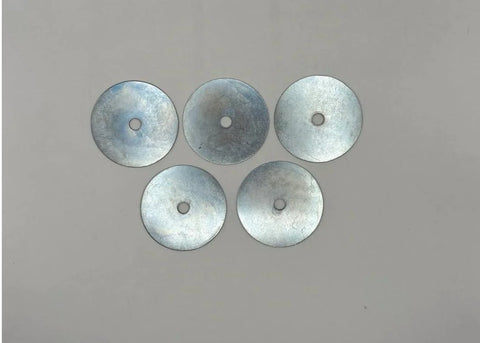 Fender washers, 3/8 in hole, 3 in OD, zinc-plated low-carbon steel, pack of 5.