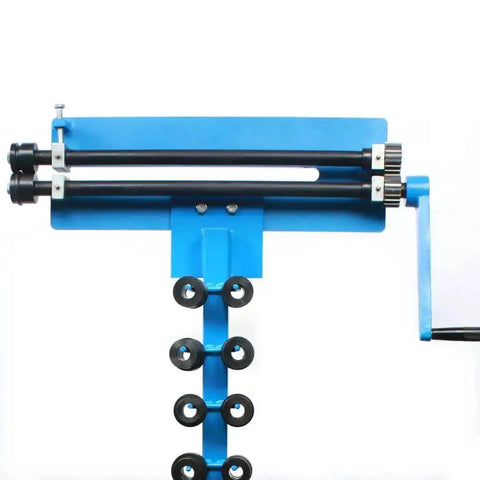 Front view of Heavy Duty Bead Roller Kit for Sheet Metal Pro Grade 18 Inch Throat Gear Drive Bench Roller With 6 Dies, Roll Rack.