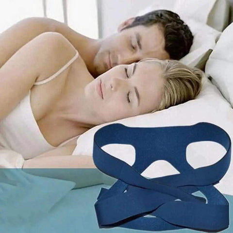 Blue CPAP headgear strap for full-face mask; universal replacement part.