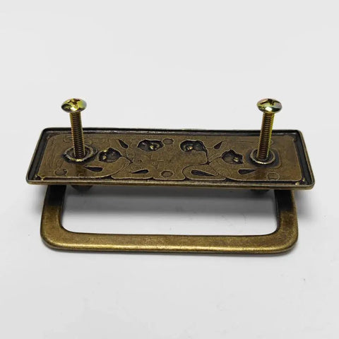 4 Pack Antique Brass Bail Drawer Pulls 2.5 Inch Drop Swing Handles 64 mm Centers Cabinet Knob Hardware Zinc Alloy Back Plate