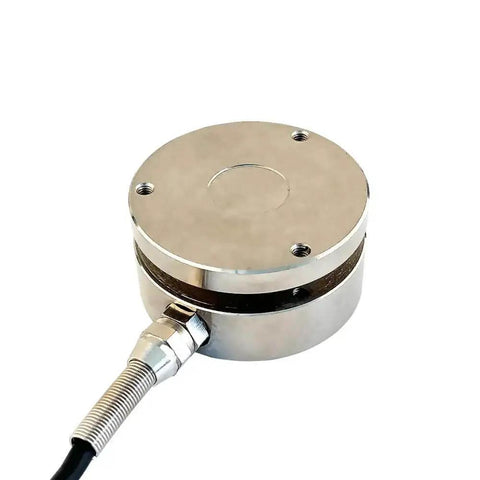 Side view of Space Saving Ultra Slim Flat Membrane Load Cell 25mm And 58mm High Precision Weight Sensor with cable connection.
