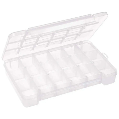 Portable Plastic Parts Storage Case With Hinged Lid And Five Adjustable Dividers Large Clear Organizer For Hardware Nuts Bolts Beads Jewelry Making Electronics Sewing Notions And Other Craft Supplies Dimensions 14 3 8 In By 9 1 2 In By 2 1 2 In.