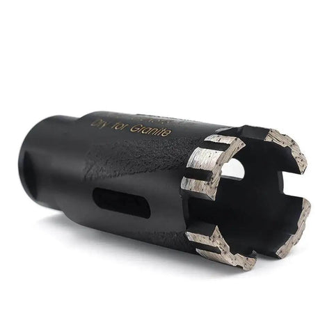 Heavy Duty Dry Diamond Core Drill Bit For Granite One And Three Eighths Inch With Five Eighths Eleven Thread Ostek 2 Pack Pro Grade Vacuum Brazed Edge For Grinders And Polishers Wet Or Dry Masonry Core Bit Fast Clean Cuts, close-up view