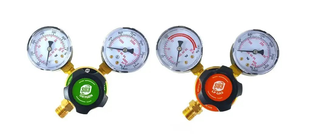 rear entry welding gas regulators for safe gas control...