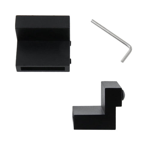 Four Pack Black Barn Door Roller Stopper Hardware For 1.61 Inch By 0.28 Inch Track And 41 By 7 Millimeter Rails, Flat Rail Stop
