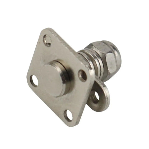 Square stainless steel damping torque hinge with mounting plate and adjustable stop