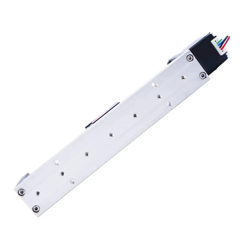 Top view of Mini Linear Guide Rail Stage With Nema 14 Stepper Motor, 50 To 300mm Stroke, precision CNC motion component.