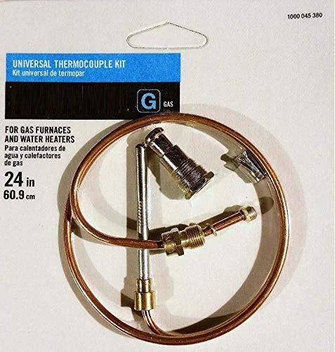 Universal thermocouple kit, 24-inch copper tube with brass fittings, packaged for gas furnaces and water heaters.