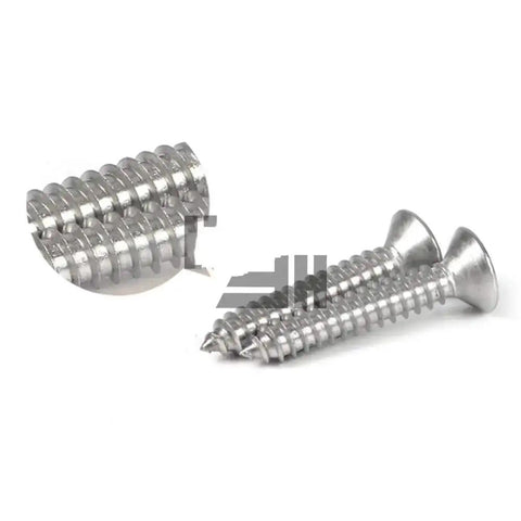 304 Stainless Steel Self Tapping Screws Set M2 to M6 countersunk head for wood and metal projects displayed on a white background
