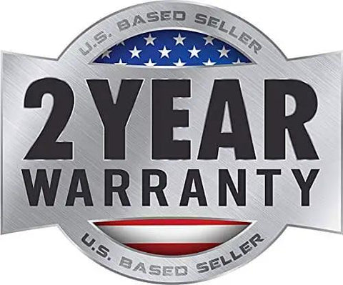 U.S. based seller 2 year warranty badge with American flag design