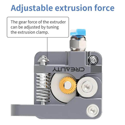 Ender 3 Extruder Upgrade Metal Drive Feeder For 3D Printer Parts Gray Aluminum Built Tough, side view with gear focus