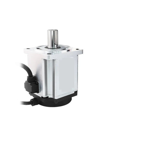 Close-up of Beefy 750W Servo Motor Drive Kit For CNC Router With 5.0A And 2.39N.m Torque, showcasing silver casing and cord
