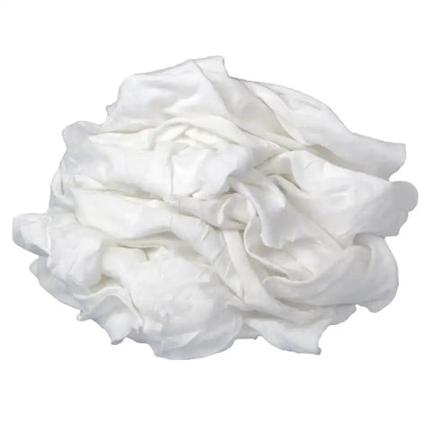 White Bleached Knit Rags 8 Lb Box For All Purpose Wiping Cleaning Polishing Medium Weight T Shirt Material Washed For Superior Absorbency And Low Linting Great For Auto Home Workshop And Shop Use