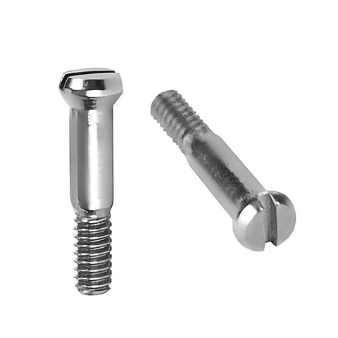 Close-up of four replacement hinge screws for Wayfarer RB2140 RB4340 sunglasses, compatible with RB frames, stainless steel construction.