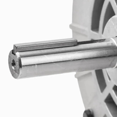 Close-up view of 5/8 shaft of Beefy 3.7 HP 230V Single Phase Air Compressor Motor, 56 Frame, 3450 RPM, 17.2A, ODP, thermally protected
