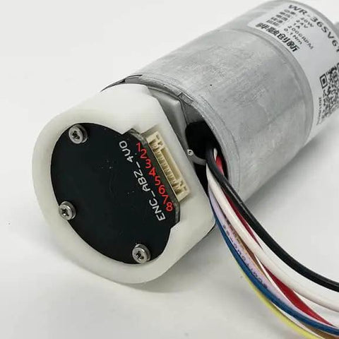 Close-up of Beefy Torque Brushless DC Servo Motor With Hall Encoder Feedback Three Phase For 24V 36V Or 48V Powering Precision Motion.
