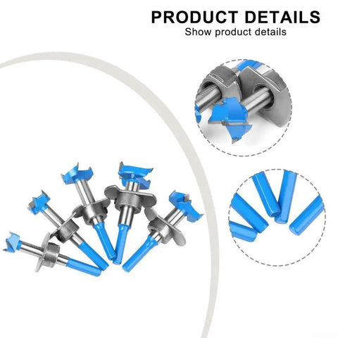 Carbide Hinge Boring Bit Set For Accurate Drilling In Laminate Plywood Hardwoods And Softwoods With Multi Drill Compatibility