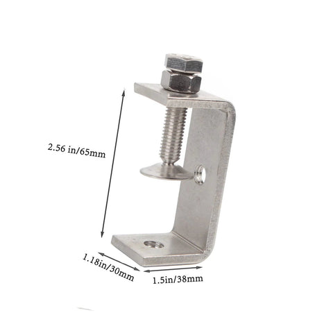 Kyien 65mm 304 stainless steel C-clamp with wide jaw, heavy-duty woodworking tiger clamp, front view.