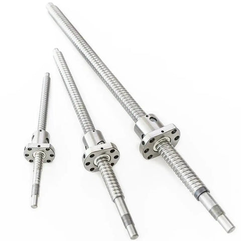 Three 12mm Ball Screw with SFU1204 RM1204 Anti Backlash Linear Motion Screw Sets, 420mm Long, 4mm Lead, shown at different angles.