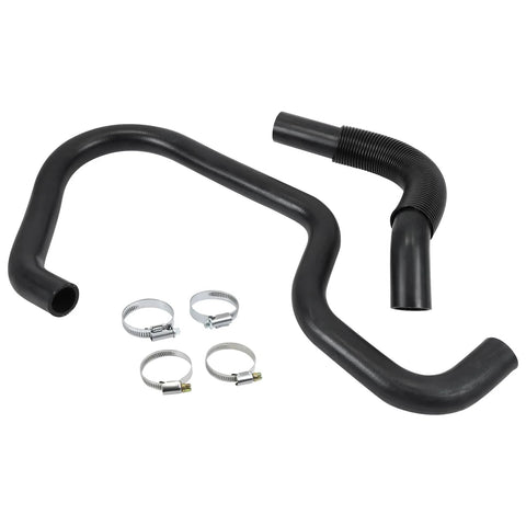 Cool Star engine upper and lower radiator coolant hose kit with five hose clamps; two black rubber hoses