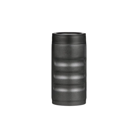 16 Oz Pounder Stainless Steel Vacuum Insulated Can Cooler For Tallboy Beer And Energy Drinks, Charcoal Finish, Front View