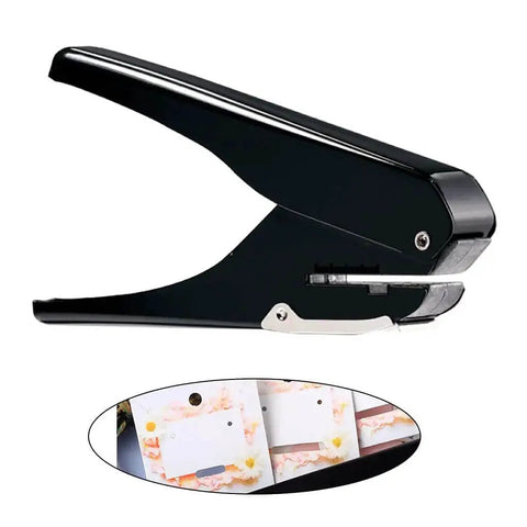 Portable Oval Hole Puncher 1 Inch Hole Size, 10 Sheets Capacity, Adjustable Punch, Positioning Ruler, crafting tool for paper and cards