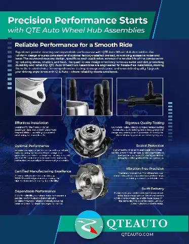 Precision Performance Starts with QTE Auto Wheel Hub Assemblies, featuring robust wheel hub components for smooth ride.