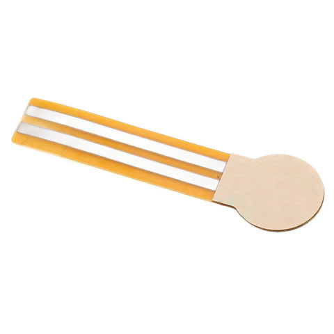 FLEXMAN thin film pressure sensor strip, orange flexible film with white electrode traces and circular pad
