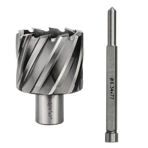 1.75 Inch Annular Cutter With 0.75 Weldon Shank And Pilot Pin For Magnetic Drill Press, HSS Slugger Kit