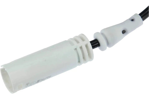 Brake pad sensor, front; white plastic housing on black wiring