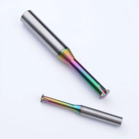 Metric Carbide Thread Milling Cutters For Aluminum CNC End Mills 60 Degree Threading Tools 3.15mm Diameter 0.5 To 0.8mm Pitch DLC Coated