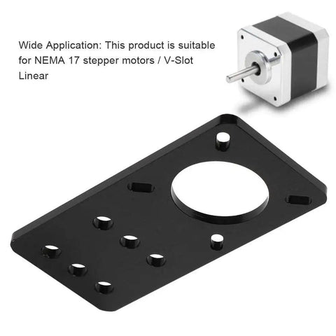Black Anodized Aluminum NEMA 17 Stepper Motor Mount Plate For 3D Printers And V Slot Linear Rails With Adjustable Tension