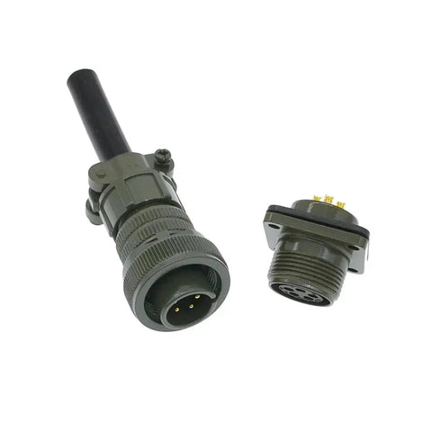 Military Grade Mil-Spec Circular Connectors MS3102 MS3106 14S Series Plug Set showing plug and socket with durable housing