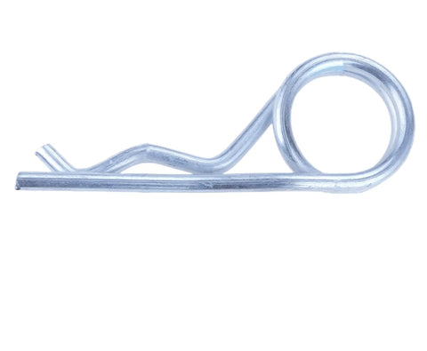 Side view of Beefed Up Heavy Duty Steel Double Coil R Clip Hair Pin from Universal 20 Pcs Pack, for trailers and cargo use.