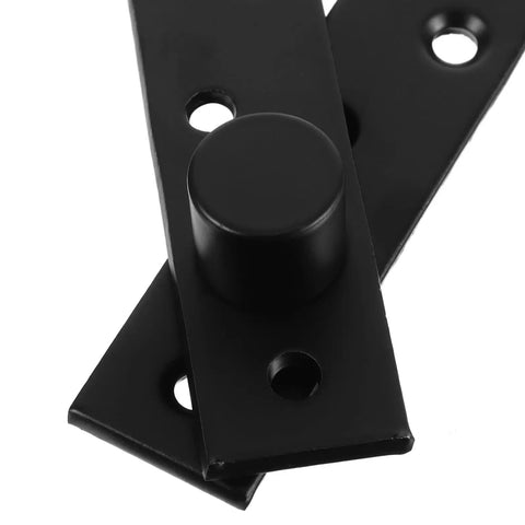 Close-up of Hidden Wood Door Pivot Hinge Stainless Steel Full Rotation Heavy Duty Invisible Door Hardware Matte Black Finish
