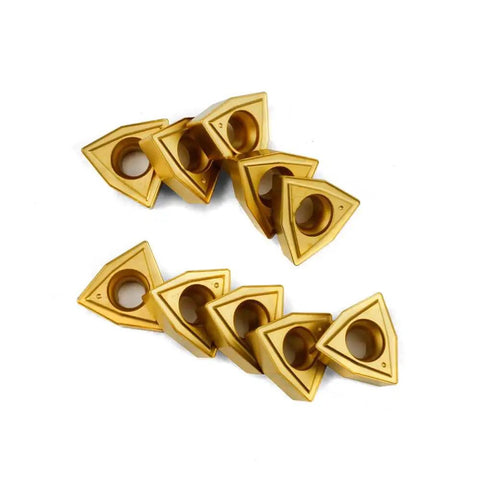 Pack of 10 WCMT2.52 55 Degree Diamond Carbide Turning Inserts For CNC Lathe And Indexable Tool Holders, beefy durability low friction.
