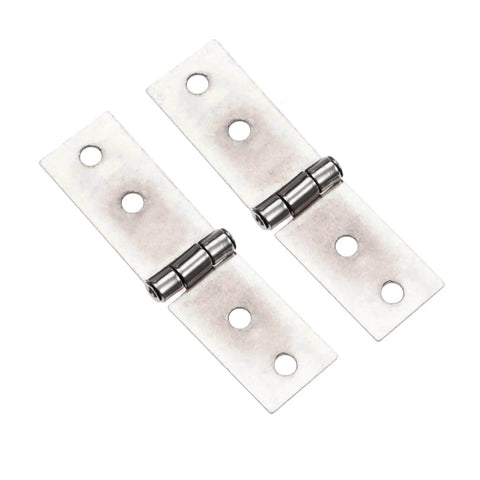 Two Piece Ball Bearing Door Hinges With Eight Screws Silver 74mm By 20mm Right Angle Four Hole Iron Alloy Cabinet Hinges For Wood Boxes