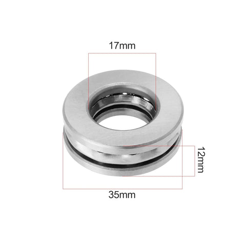 Thrust ball bearing 51203 with washers, 17mm bore, 35mm outer diameter, 12mm thick