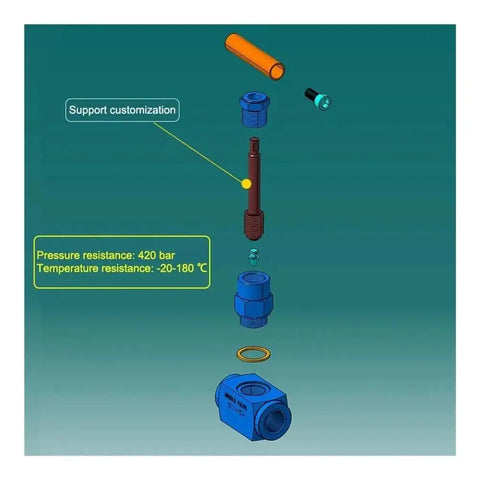 Exploded view of High Pressure Needle Valve 304 And 316L Stainless Steel Through Plate Instrument Valve with customization support.