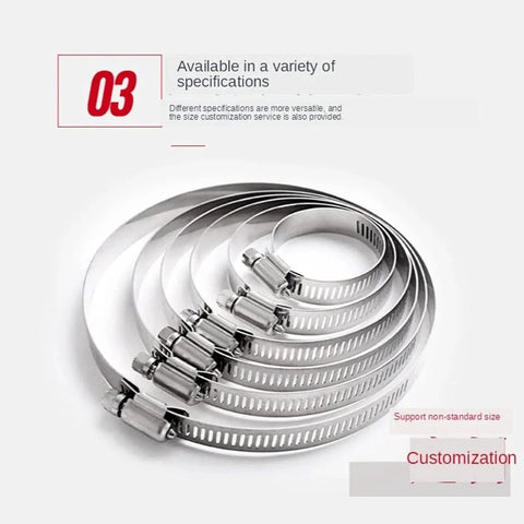 10 Pcs 304 Stainless Steel Adjustable Hose Clamps Set For Automotive And Industrial Use Spiraled in Size Order