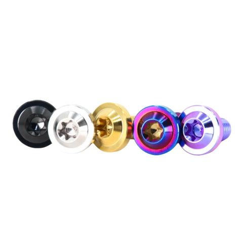 Titanium GR5 Flying Saucer Head Anti Theft Screws Set Plum Blossom Burnt Blue Finish M4 M5 M6 M8 M10 CNC Machined Ti Alloy