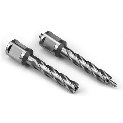 Beefy 7/16 Inch Annular Cutter Set For Magnetic Drill Press With 2 Inch Depth Of Cut And 3/4 Inch Weldon Shank With Two Flats And Pilot Pin 2 Piece OSCARBIDE