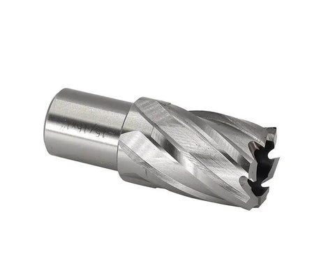 Six Piece Annular Cutters Set For Magnetic Drills With Weldon Shank Three Quarter Inch Cutting Diameter Half To One And One Sixteenth Inch Range HSS Slugger Bits With Pilot Pin For Drill Press And Milling Machines close-up