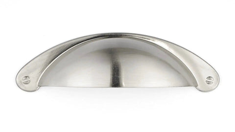 3 Inch Center To Center Brushed Nickel Traditional Cup Shaped Cabinet And Drawer Pull Handle For Kitchen Bathroom And Furniture Length 4 15 16 Inches Width 1 Inch Projection Durable Construction For Long Lasting Use With Classic Look