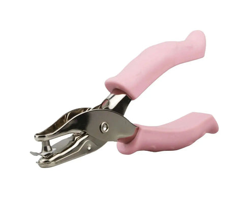 Two Pack Handheld Paper Hole Punch Set With Quarter Inch And Eighth Inch Punches, Steel Construction, Soft Grip Handles, Great For Scrapbooks, Greeting Cards, Invitations, Craft Tags, Pink.