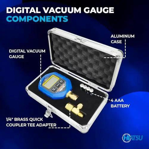 Pro Grade Digital Vacuum Gauge With Aluminum Case For HVAC And Refrigeration, Ultra Wide Range From 1 ATM To 0.1 Pa, VMH-75 Hiatsu