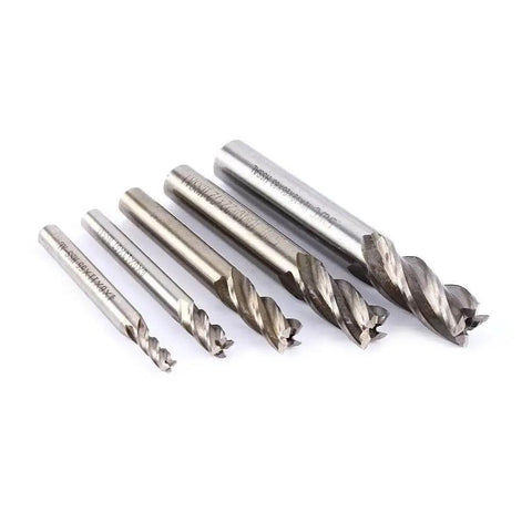 4 Flute HSS End Mill Bits Set For CNC Milling, Straight Shank Cutter Tools, 4mm To 12mm Range, Pro Grade Insert End Mills