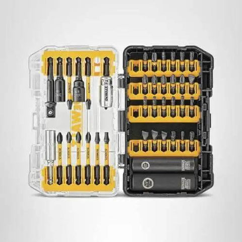Impact Ready Flextorq 40-Piece Steel Screwdriver Bit Set By DeWalt With Extended Flextorq Zone in clear case