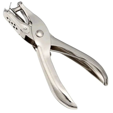 Durable 6mm Metal Hole Punch For Scrapbooking And Loose-Leaf Paper, silver handheld paper puncher with all-metal body.