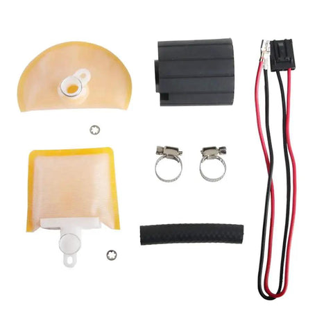 Beefed Up 255 LPH High Flow In Tank Electric Fuel Pump Kit With Strainer Filter Gasket Hose Stainless Steel Clamps And Universal Wiring Harness MCP 203A components